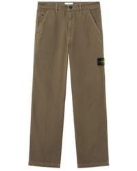 Stone Island - Loose-Fit Chino Trousers With Snap Pockets - Lyst