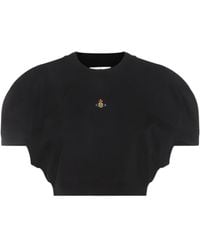 Vivienne Westwood - Logo-Embroidered Cropped T-Shirt - Lyst