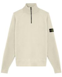 Stone Island - Regular-Fit Half-Zip Jumper With Raglan Sleeves - Lyst