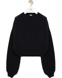 Loewe - Balloon-Sleeved Knitted Jumper - Lyst