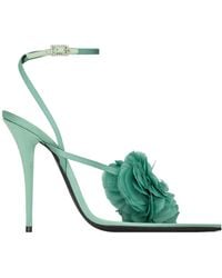 Saint Laurent - Trianon Crepe Satin High-Heeled Sandals - Lyst