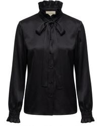 Gucci - Bow Detailed Long-Sleeve Shirt - Lyst