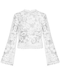 Self-Portrait - Lace Top With Long Sleeves - Lyst