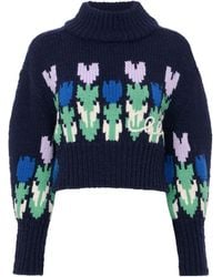 Chloé - Chloé Floral Turtleneck Knitted Sweater - Lyst