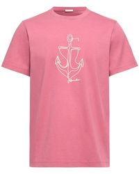 Moncler - Embroidered Cotton T-Shirt - Lyst