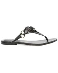 Isabel Marant - Elato Leather Flowers-Detail Flat Sandals - Lyst