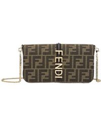 Fendi - Graphy Ff Jacquard Chain-Linked Wallet - Lyst