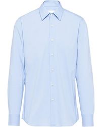 Prada - Long Sleeved Curved Hem Shirt - Lyst