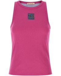 Marni - Logo Patch Knitted Tank Top - Lyst