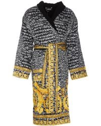 Versace - Printed Belted Waist Bathrobe - Lyst