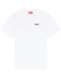 DIESEL - Cotton T-Shirt With Logo Patch - Lyst
