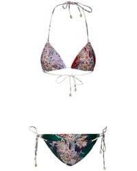 Zimmermann - Floral Printed Two-Piece Swimsuit - Lyst