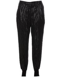 Stella McCartney - Wood-Grain Effect Metallic Tapered Trousers - Lyst