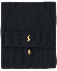 Polo Ralph Lauren - Pony-Motif Scarf And Beanie Set - Lyst
