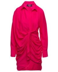 Jacquemus - Bahia Tied Long-Sleeved Dress - Lyst