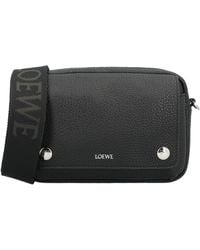 Loewe - Logo Embossed Zipped Messenger Bag - Lyst