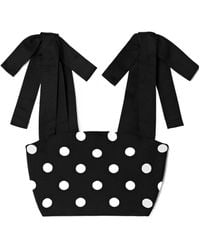 Carolina Herrera - Cropped Polka-Dot Jacquard-Knit Tank - Lyst