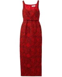 Saloni - Belted Brocade Gown - Lyst