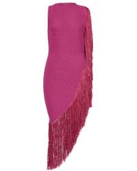 Alaïa - Alaïa Asymmetric Fringed Dress - Lyst