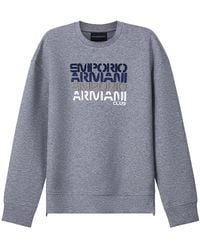 Emporio Armani - Logo-Print Cotton-Blend Sweatshirt - Lyst