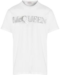 McQueen - Logo Printed Crewneck T-Shirt - Lyst
