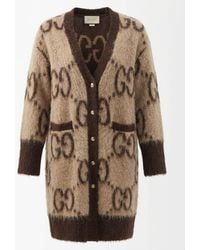 Gucci - Gg Jacquard Brushed Oversized Cardi-Coat - Lyst