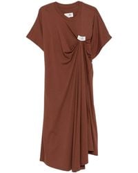 MM6 by Maison Margiela - Logo-Patch Midi Dress - Lyst
