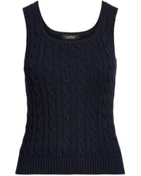 Ralph Lauren - Lauren Cable-Knit Sleeveless Jumper - Lyst