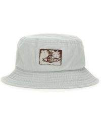 【Vivienne Westwood】 Orb raffia bucket hat Orb raffia bucket hat in neutrals - Vivienne Westwood