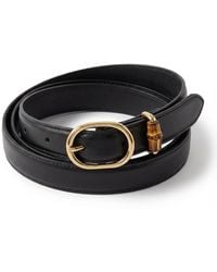 Gucci - Oval Buckle Thin Belt - Lyst