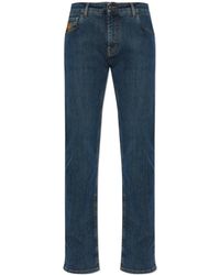 Etro - Pegaso-Embroidered Tapered Jeans - Lyst