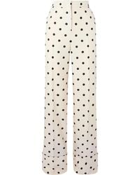 Valentino - Polka Dot Printed Straight Leg Trousers - Lyst