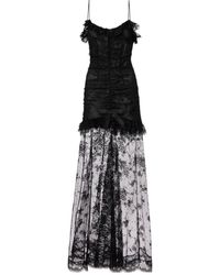 Alessandra Rich - Bow-Detail Cotton-Blend Lace Gown - Lyst