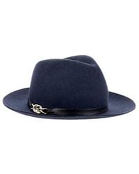 Emporio Armani - Merino Wool Fedora Hat With A Leather Band And Chain Detail - Lyst