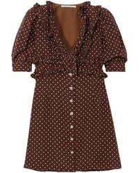 Alessandra Rich - Ruffled Polka-Dot Mini Dress - Lyst