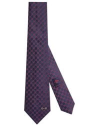Gucci Tiger Head Embroidered Tie in Black for Men | Lyst