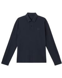Stone Island - Logo Patch Long Sleeved Polo Shirt - Lyst