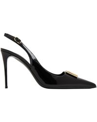 Dolce & Gabbana - Logo Plaque Pointed Toe Slingback Pumps - Lyst