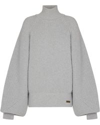 Balmain - High-Neck Ribbed Knit Jumper - Lyst