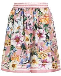 Dolce & Gabbana - Silk Shorts - Lyst