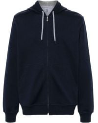 Brunello Cucinelli - Zip-Up Drawstring Hoodie - Lyst