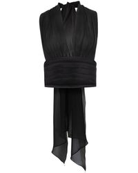 Nina Ricci - V-Neck Bow-Detail Silk Blouse - Lyst