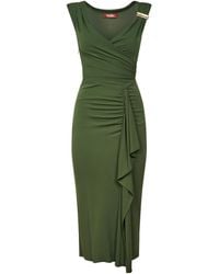Max Mara - Taureo Draped Ruffled Midi Dress - Lyst