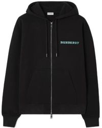 Burberry - Heritage Logo Cotton Zip Hoodie - Lyst