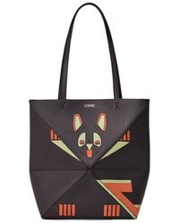 Loewe - Futurist Cat Medium Puzzle Fold Tote Bag - Lyst