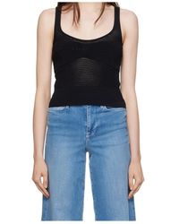 FRAME - Crew Neck Crochet Vest - Lyst