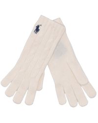 Polo Ralph Lauren - Logo Embroidered Knitted Gloves - Lyst