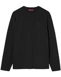 Gucci - Logo Embroidered Long-Sleeve T-Shirt - Lyst