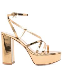 Gianvito Rossi - 100Mm Metallic Leather Sandals - Lyst