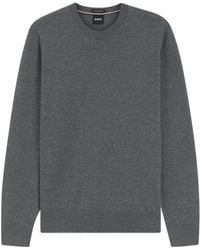 BOSS - Long-Sleeved Wool Sweater - Lyst